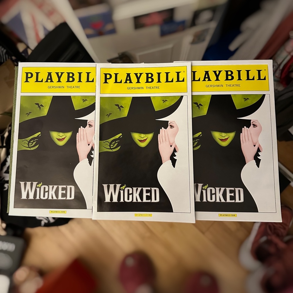 WICKED Broadway Playbill set of 3, NYC 2016 production